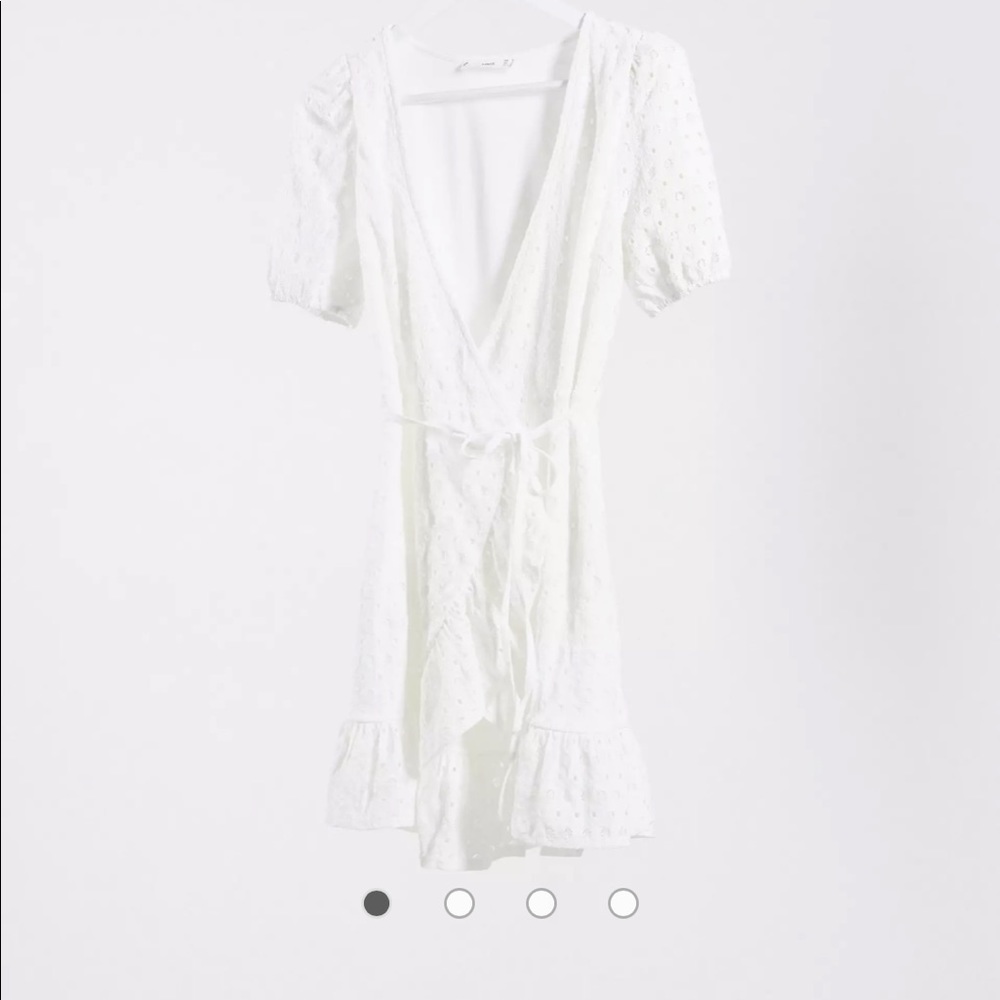 White wrap dress